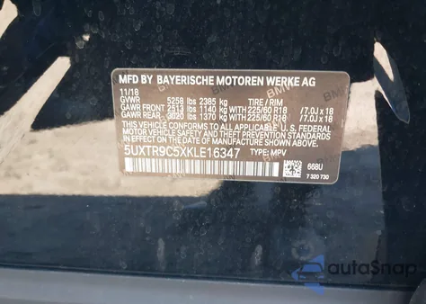 2019 BMW X3 xDrive30I from USA, damaged, VIN 5UXTR9C5XKLE16347